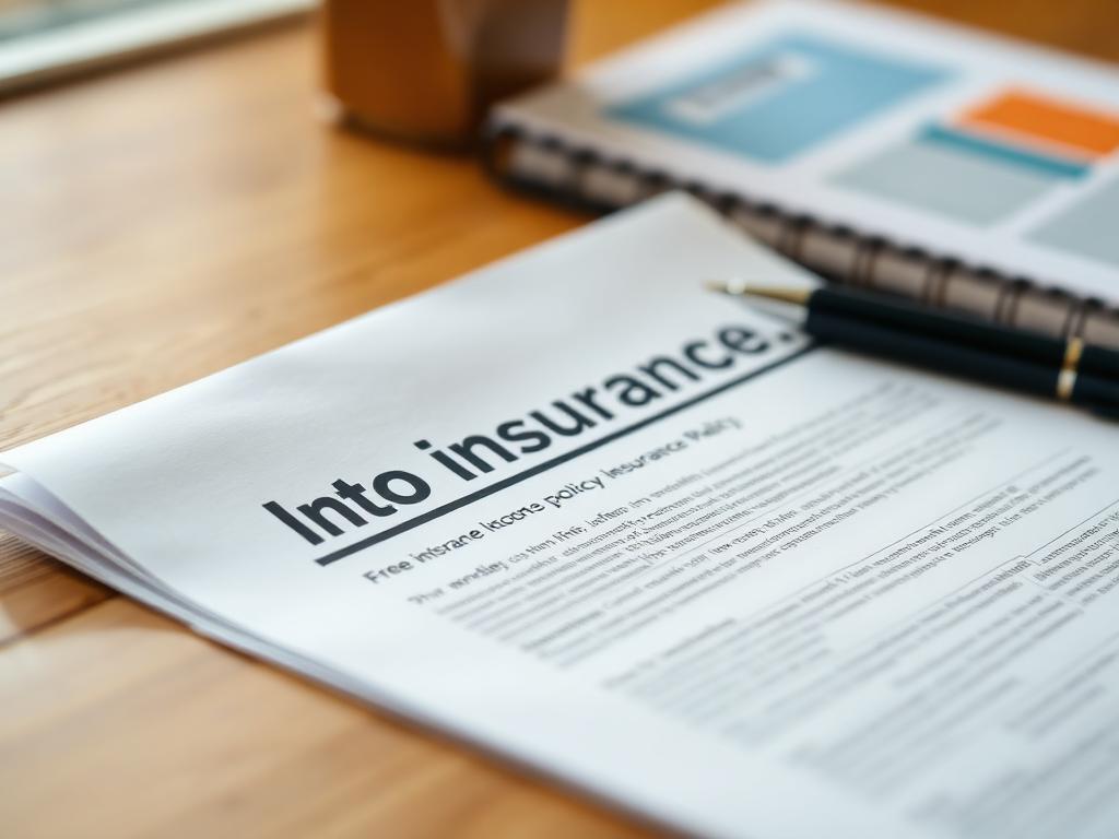 Folded auto insurance policy on a wooden desk